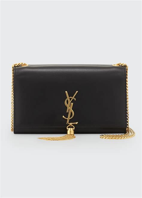 Saint Laurent Kate Medium Smooth Calfskin Clutch Bag w/ Tassel